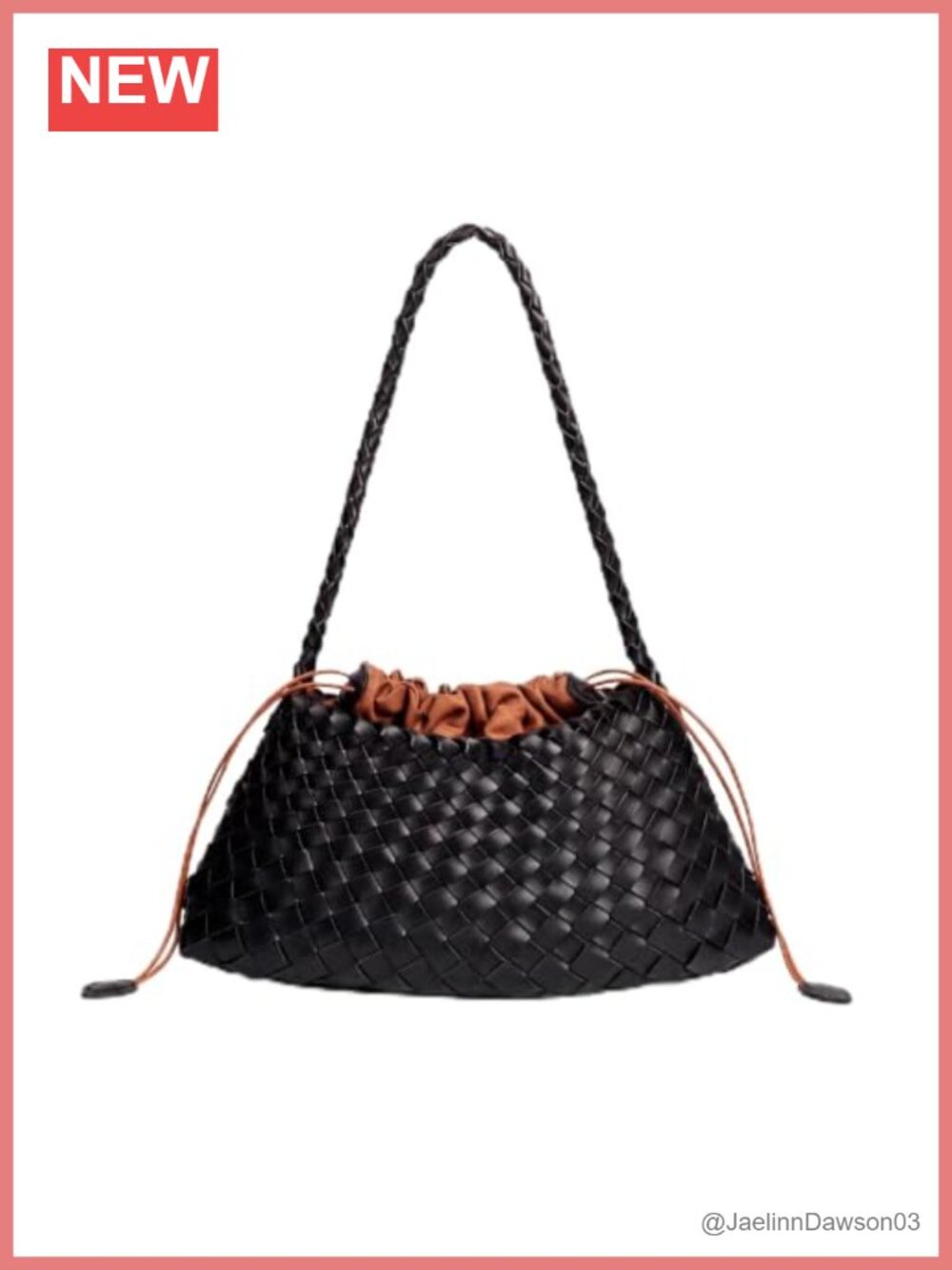 Handwoven Faux Leather Shoulder Bag Woven Hobo Tote Purse